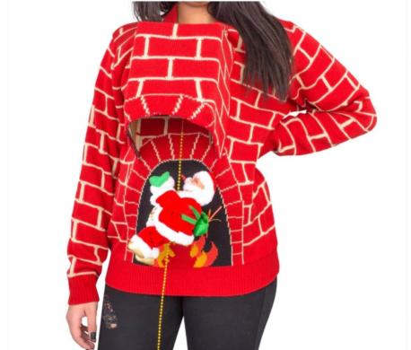 Do you think this is an ugly sweater? (Notice how the chimney sticks out.)