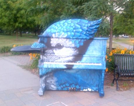 Visual artist Katriona Dean, a self-taught visual artist in Cobourg, Ontario, who loves projects that combine her two loves visual arts and music, has created a piano to honor the Toronto Blue Jays. It is part of The Keys To Our Town creative art project that the town held this summer to showcase the town's local artist. Would you like to own this piano?
