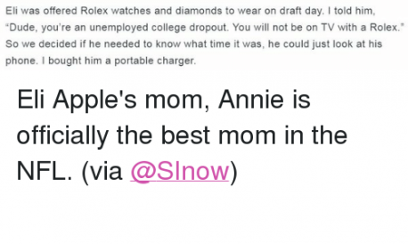 Here are just a few gems from Annie Apple from her Twitter account. Besides the obvious adoration of her son, her Twitter is also full of her life observations. Which of her many pearls of wisdom do you think are spot on?
