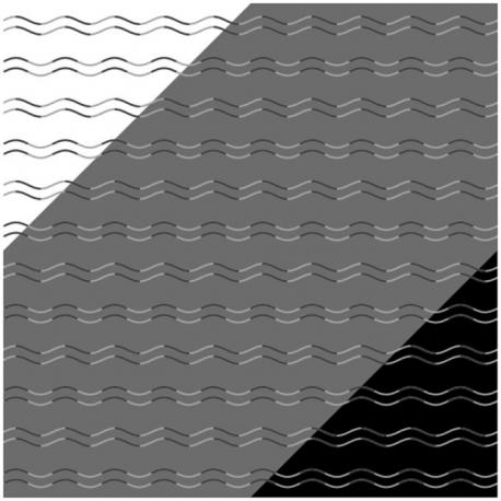The mind is a powerful tool, but sometimes our mind loves to play games on us. For example, this optical illusion above. Look at the above photo. What do you see in the center of the above image: wavy lines or zig-zag ones? Most people see both — double wavy lines and double angled zig-zag lines alternating. Now look at the lines as they appear over the black and white area of the photo. What do you see now? The truth is all the lines are wavy. There are actually no angled lines. When a wavy line is perceived as a zigzag line, it's called curvature blindness, according to a new study by Kohske Takahashi, Ph.D., an associate professor of experimental psychology at Chukyo University in Japan. So, what did you see?