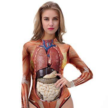 Anatomy Bathing Suit. Another one that begs the question, why? This one piece is a diagram of human internal organs, and comes in sizes S/M or L/XL. $17 on Amazon. Would you wear something like this, or give it to someone as a gift?
