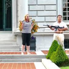 Now we have gun-toting 'Karen' and 'Ken' -- the St. Louis couple receiving major backlash after being caught on video pointing their guns at protesters on Sunday. Hundred of protesters were marching to Mayor Lyda Krewson's house when protesters reached the property of Mark and Patricia McCloskey, two personal-injury lawyers. The couple stood on their property with their weapons, as the crowd walked by. The crowd did not walk on their property or approach their home. Did you hear about this incident?