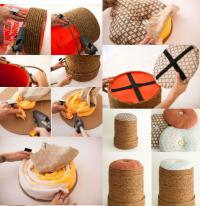 Rope & bucket ottoman?